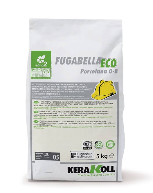 Kerakoll, αρμόστοκος Fugabella Eco Porcelana 0-8, 02, Grigio Luce, 5kg/σακί