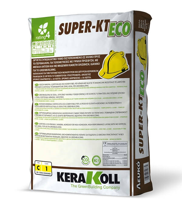 Kerakoll, Super-KT Eco, τσιμεντοειδής κόλλα C1T, λευκή, 25kg/σακί