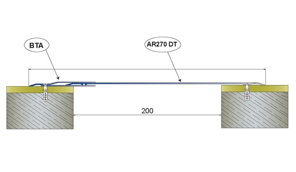 Αρμοκάλυπτρο BAU W270DT+BTA, τοίχου-οροφής, 3,0m/τεμάχιο.