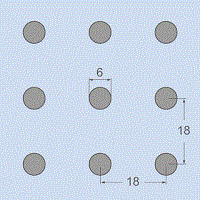 Διάτρητη γυψοσανίδα, VF 6/18R, ΜΥ, SK, 1998x1188x12,5mm, 2,37m²/τεμ