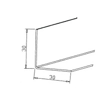 Γωνία περιμετρική L 30/30mm, λευκή, 3m/τεμάχιο.