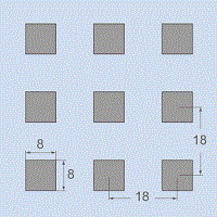 Διάτρητη γυψοσανίδα, VF 8/18Q, ΜΥ, SK, 1998x1188x12,5mm, 2,37m²/τεμ