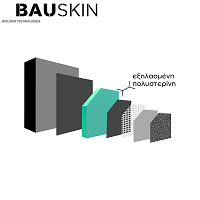 Σύστημα εξ. θερμομόνωσης BAUSKIN EXTERNAL, με FIBRANxps ETICS GF I πάχους 80mm